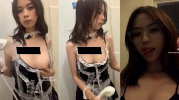 Falia Cewek Kacamata Ludahin Nenen Cosplay Maid Cafe